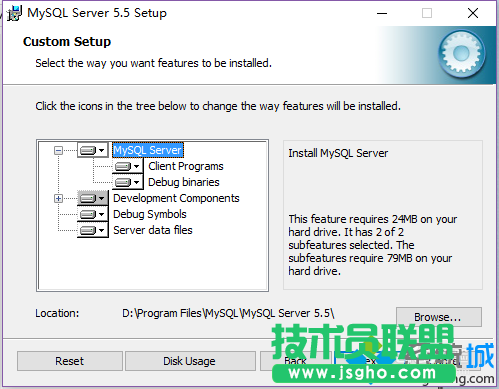 win10安裝mysql-5.5.20-winx64的步驟2.1