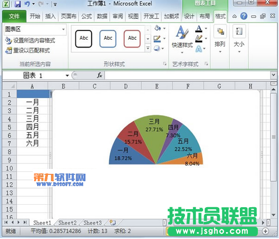 Excel教程 制作半圓餅狀圖的方法