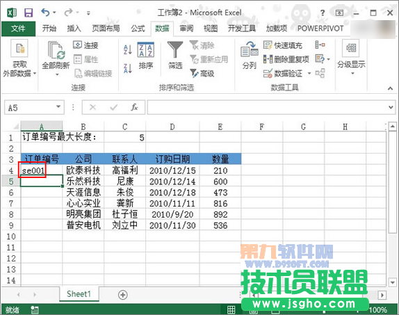 Excel2013教程 設(shè)置單元格輸入長度數(shù)據(jù)