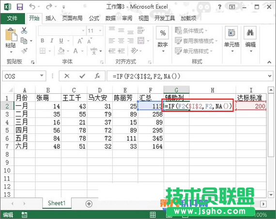 如何在Excel 2013制作達(dá)標(biāo)圖