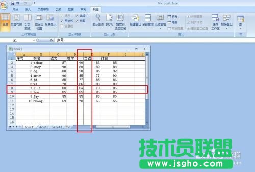 EXCEL 如何讓表格的首行或首列固定不動不滾動?