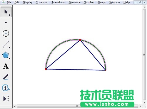 幾何畫板怎樣畫半圓？