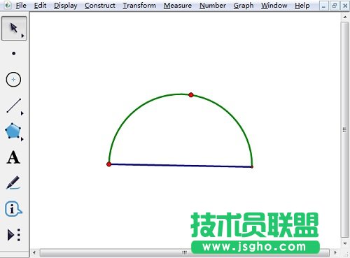 幾何畫板怎樣畫半圓？