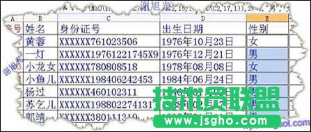 用WPS表格提取性別信息